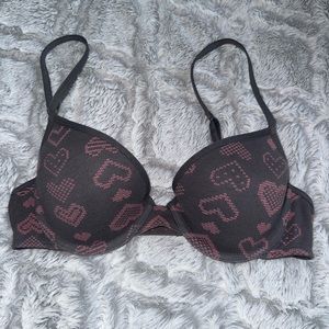 Xhilaration Gray and Pink heart bra